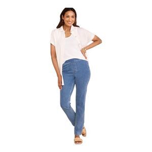 Soft Surroundings Ultimate Pull On Slim Leg Jeans  Medium Wash Size Tall Medium